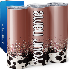 Personalized Cowgirl with Glitters 20oz Skinny Tumbler
