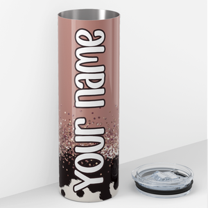Personalized Cowgirl with Glitters 20oz Skinny Tumbler