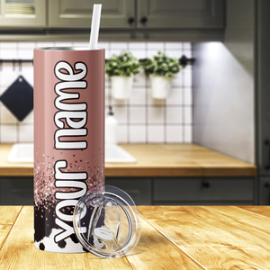 Personalized Cowgirl with Glitters 20oz Skinny Tumbler
