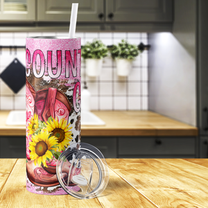 Pink Country Girl 20oz Skinny Tumbler