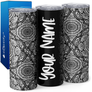 Personalized Cuss Words Mandala 20oz Skinny Tumbler