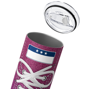 Pink Denim Shoes 20oz Skinny Tumbler