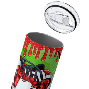 Red Glitter Dripping Sneakers 20oz Skinny Tumbler