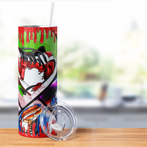 Red Glitter Dripping Sneakers 20oz Skinny Tumbler