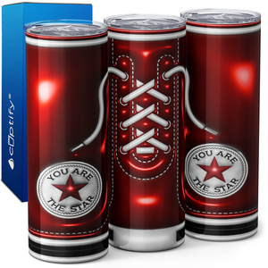 Red Inflated Star Shoes 20oz Skinny Tumbler