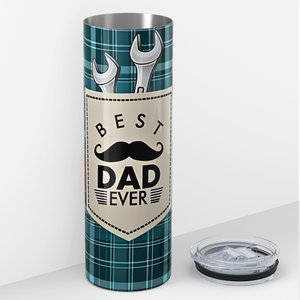 Best Dad Ever Nutrion Facts with Tools 20oz Skinny Tumbler