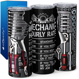 Mechanic Hourly Rate 20oz Skinny Tumbler