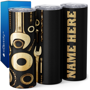 Personalized Gold Repair Tools 20oz Skinny Tumbler