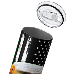 Personalized Border Patrol Flag with Eagle 20oz Skinny Tumbler