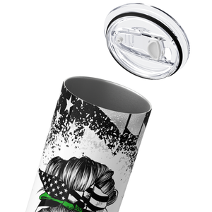 Border Patrol Wife Messy Bun 20oz Skinny Tumbler