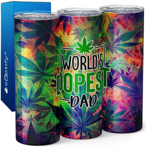 Weed World's Dopest Dad 20oz Skinny Tumbler