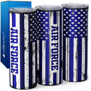 Air Force American Flag 20oz Skinny Tumbler