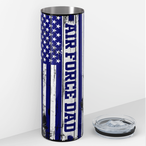 Air Force Dad American Flag 20oz Skinny Tumbler