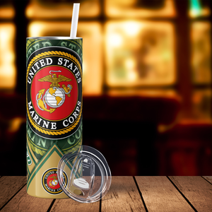 Coast Guard US Marine Corps 20oz Skinny Tumbler