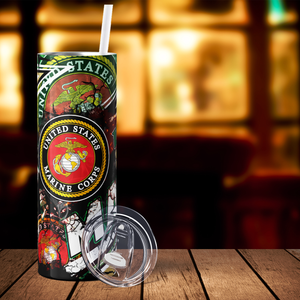 United States Marine 20oz Skinny Tumbler