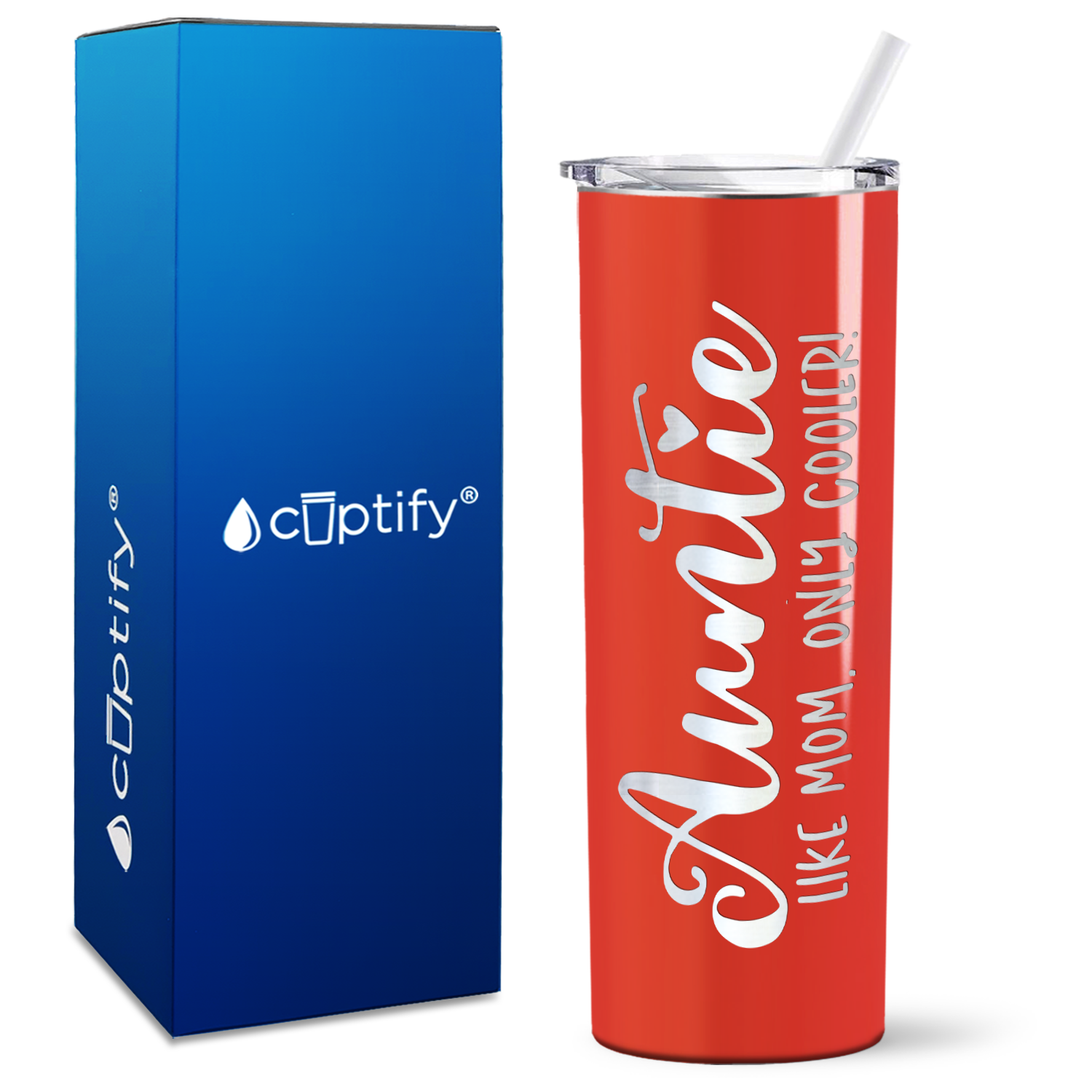 Auntie Like Mom Only Cooler 20oz Skinny Tumbler