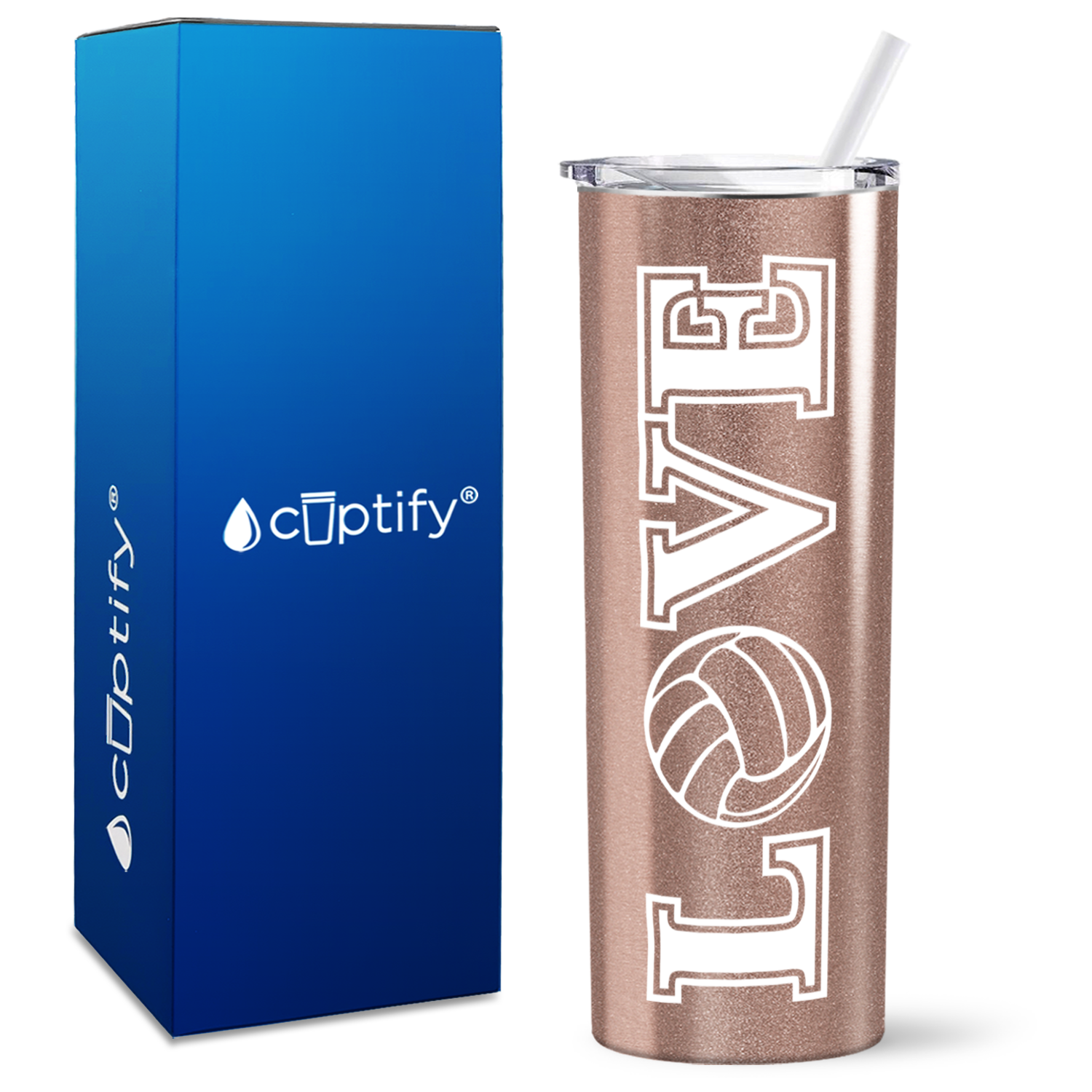 LOVE Volleyball on 20oz Skinny Tumbler