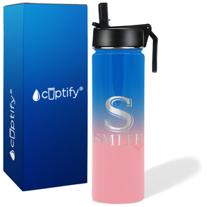 Personalized Monogram Initial and Name on 24oz Wide Mouth Bottle