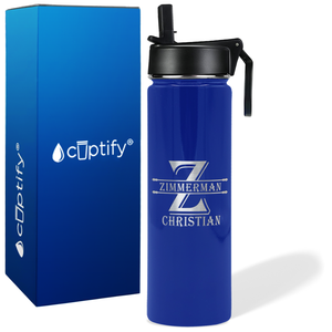 Personalized Initial Block on 24oz Wide Mouth Bottle