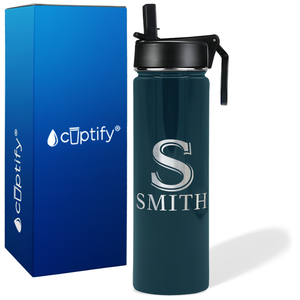 Personalized Monogram Initial and Name on 24oz Wide Mouth Bottle