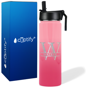 Personalized Split Script on 24oz Wide Mouth Bottle