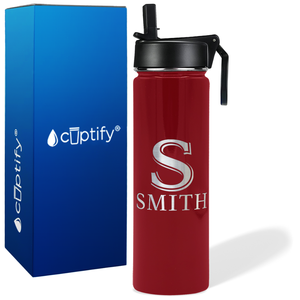 Personalized Monogram Initial and Name on 24oz Wide Mouth Bottle