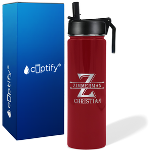 Personalized Initial Block on 24oz Wide Mouth Bottle