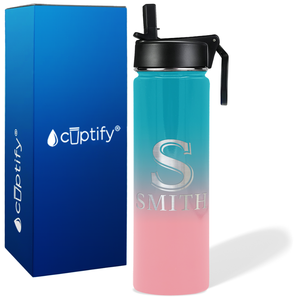 Personalized Monogram Initial and Name on 24oz Wide Mouth Bottle