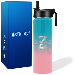 Personalized Initial Block on 24oz Wide Mouth Bottle