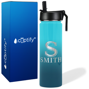 Personalized Monogram Initial and Name on 24oz Wide Mouth Bottle