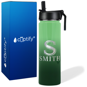 Personalized Monogram Initial and Name on 24oz Wide Mouth Bottle