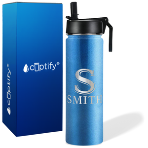 Personalized Monogram Initial and Name on 24oz Wide Mouth Bottle