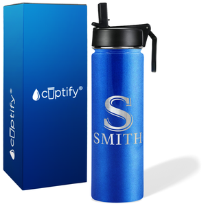 Personalized Monogram Initial and Name on 24oz Wide Mouth Bottle