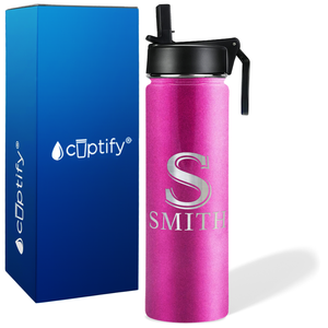 Personalized Monogram Initial and Name on 24oz Wide Mouth Bottle