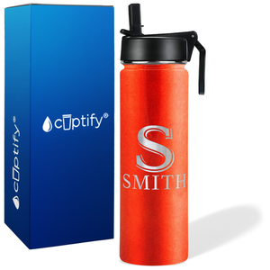 Personalized Monogram Initial and Name on 24oz Wide Mouth Bottle