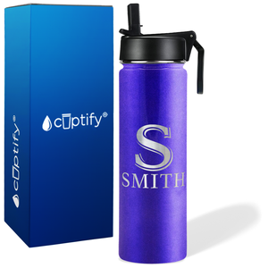 Personalized Monogram Initial and Name on 24oz Wide Mouth Bottle