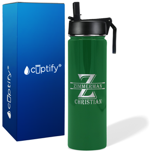 Personalized Initial Block on 24oz Wide Mouth Bottle