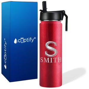 Personalized Monogram Initial and Name on 24oz Wide Mouth Bottle