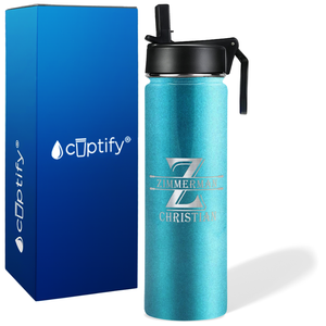 Personalized Initial Block on 24oz Wide Mouth Bottle