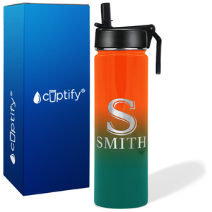 Personalized Monogram Initial and Name on 24oz Wide Mouth Bottle