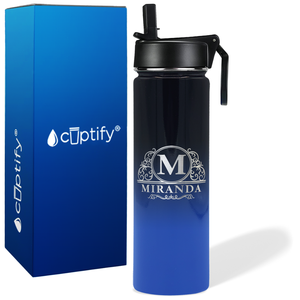 Personalized Elaborate Circle on 24oz Wide Mouth Bottle