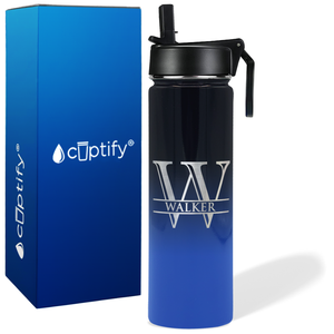 Personalized Split Script on 24oz Wide Mouth Bottle