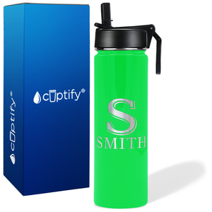 Personalized Monogram Initial and Name on 24oz Wide Mouth Bottle