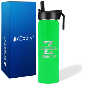 Personalized Initial Block on 24oz Wide Mouth Bottle