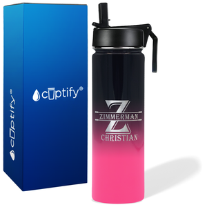 Personalized Initial Block on 24oz Wide Mouth Bottle