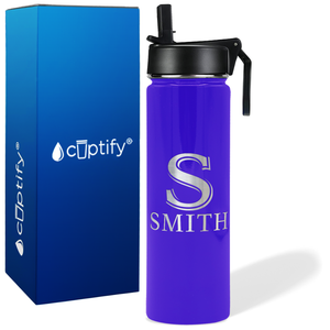 Personalized Monogram Initial and Name on 24oz Wide Mouth Bottle