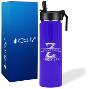 Personalized Initial Block on 24oz Wide Mouth Bottle