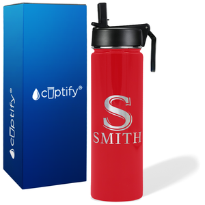 Personalized Monogram Initial and Name on 24oz Wide Mouth Bottle