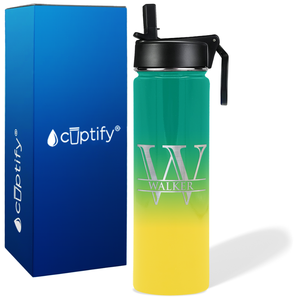 Personalized Split Script on 24oz Wide Mouth Bottle