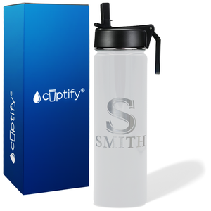 Personalized Monogram Initial and Name on 24oz Wide Mouth Bottle